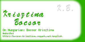 krisztina bocsor business card